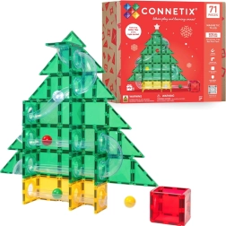 Connetix χριστουγεννιάτικη έκδοση Christmas Tree Ball Run – μαγνητικά τουβλάκια κατασκευών, 71 τεμάχια