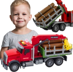 Woopie φορτηγό μεταφοράς κορμών με περιστρεφόμενο γερανό, φώτα και ήχους 1:14