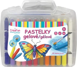 CreaFun ζελατινώδεις ξυλομπογιές 3σε1 πλενόμενες, σετ 24 τεμ. με πινέλο