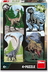 Παζλ Jurassic World με μοτίβα δεινοσαύρων 4x54 κομμάτια