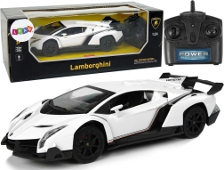 RC αυτοκίνητο 1:24 LAMBORGHINI VENENO με LED φώτα, λευκό