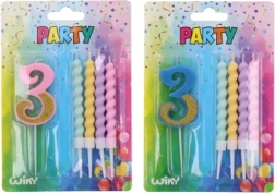 Πάρτι κερί αριθμός 3 με έξτρα κεριά