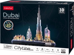 Φωτιζόμενο 3D παζλ πανοράματος Dubai CityLine από την CUBICFUN, 182 κομμάτια