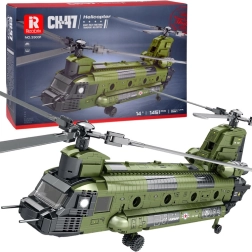 Reobrix σετ κατασκευής ελικόπτερο CH-47 Chinook – στρατιωτικό ελικόπτερο με διπλούς στροφείς σε διάταξη tandem, 1451 κομμάτια