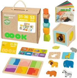 Montessori play box 7v1 ξύλινο εκπαιδευτικό σετ για παιδιά 31–36 μηνών fsc