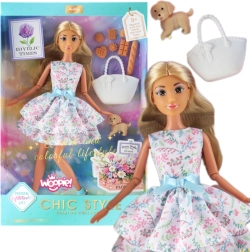Woopie Royal κούκλα Lily 30 εκ. – ανοιξιάτικα φορέματα, αξεσουάρ και σκυλάκι