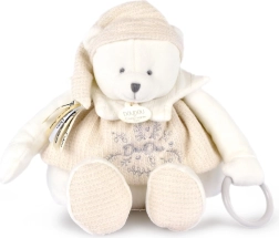 Λούτρινο αρκουδάκι πολικής αρκούδας Doudou με κορδέλες 30 cm μπεζ