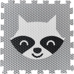 Αφρώδες παζλ-χαλάκι για παιδιά με ρακούν – ανοιχτό γκρι