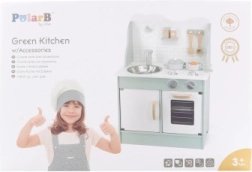 VIGA PolarB ξύλινη παιδική κουζίνα με αξεσουάρ Eco Green