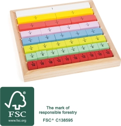 Small Foot εκπαιδευτικός πίνακας με κλάσματα από έγχρωμο ξύλο