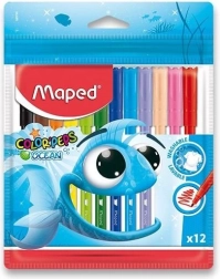 Σετ χρωματιστών μαρκαδόρων MAPED Color'Peps Ocean 12 τεμ.
