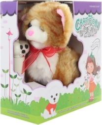 Καφέ γάτα με καλώδιο