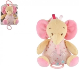 Μουσικό λούτρινο ελεφαντάκι TULILO 18 cm ροζ