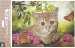 Διαμαντένια ζωγραφική σε σανίδα Γατάκι 29 × 21 cm