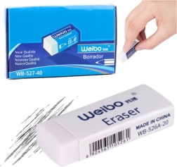 Λευκή σχολική και γραφείου γόμα WEIBO 3,5 cm