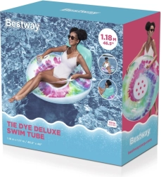 Φουσκωτός τροχός κολύμβησης με πλάτη Bestway Tie Dye 118 × 117 cm