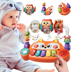 Woopie Baby διαδραστικό εκπαιδευτικό πιάνο αλεπού με LED και κουδουνίστρες