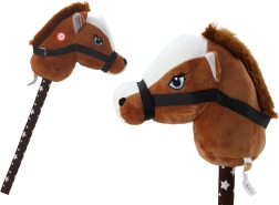 Hobby horse – λούτρινο κεφάλι αλόγου σε ραβδί με ήχους, σκούρο καφέ