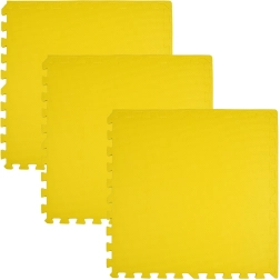 Αφρώδες πατάκι HUMBI 180 × 60 cm – μεγάλα αδιάβροχα αφρώδη παζλ, 3 τεμ., κίτρινο