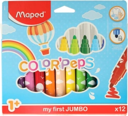 Μαρκαδόροι για μικρά παιδιά 1+ MAPED Color’Peps Early Age, 12 χρώματα