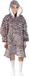 Ζεστή κουβέρτα-φούτερ με κουκούλα COZY NOXXIEZ με λεοπάρ σχέδιο