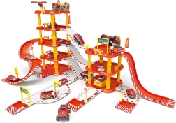 Μεγάλο πυροσβεστικό γκαράζ στάθμευσης με πρατήριο καυσίμων, 4 επίπεδα, 100 κομμάτια