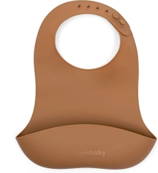 Σιλικονούχα σαλιάρα NEW BABY καφέ