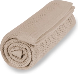 VINTER & BLOOM κουβέρτα Soft grid organic golden sand