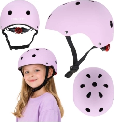 Παιδικό ποδηλατικό κράνος Trike Fix με φως LED M 55–58 cm – Μωβ