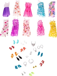 Σετ ρούχων και αξεσουάρ για κούκλες - 43 τεμάχια