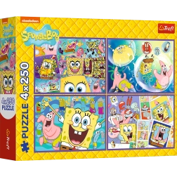 Παζλ 4x250 Ο Τρελός Κόσμος του SpongeBob