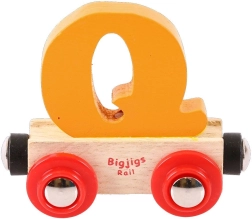 Ξύλινο βαγονάκι Bigjigs Rail με το γράμμα Q