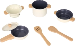 Σετ παιδικών μεταλλικών σκευών 7 τεμαχίων, λευκό