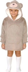 Ζεστή κουβέρτα-φούτερ με κουκούλα αρκουδάκι για παιδιά 3–6 ετών Cozy Noxxiez