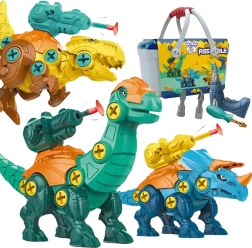 WOOPIE δεινόσαυροι για συναρμολόγηση 3 τεμ. σε βαλιτσάκι με δράπανο και κατσαβίδι