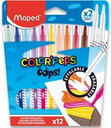 Μαρκαδόροι MAPED Color’Peps Oops 12 χρώματα + 2 σβηστήρια