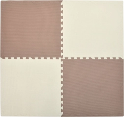 Αφρώδες παζλ HUMBI 120 × 120 εκ. – μεγάλα αδιάβροχα κομμάτια, ασφαλή για παιδιά, κρεμ και χάλκινο, 4 τεμ.