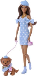 Barbie διπλό κοστούμι – πουά κούκλα με σκυλάκι και αξεσουάρ