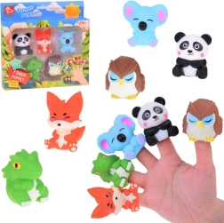 Λαστιχένια δαχτυλόκουκλες ZOO ζωάκια - σετ 5 φιγούρων