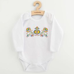 Βρεφικό κορμάκι με στάμπα λαϊκού μοτίβου – NEW BABY, μέγεθος 74 (6–9 μηνών)