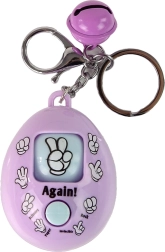 Μωβ μπρελόκ με παιχνίδι πέτρα-ψαλίδι-χαρτί