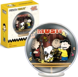 Puremind ξύλινο 3D μοντέλο SNOOPY PEANUTS σε σφαίρα – νυχτερινή συναυλία DIY παζλ