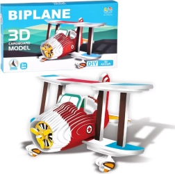 3D παζλ χάρτινο μοντέλο αεροπλάνου – διπλάνο, DIY 62 κομμάτια
