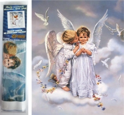 Ζωγραφική με διαμάντια Αγγελάκια 30 × 40 cm