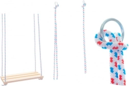 Ξύλινη κούνια – φυσικό ξύλινο κάθισμα 46 × 19 cm, αντοχή 80 kg