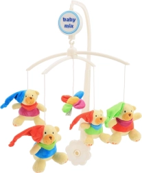 Μουσικό καρουζέλ πάνω από την κούνια Baby Mix αρκουδάκια με σκουφάκια