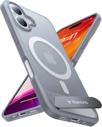 Θήκη Torras Pstand για iPhone 16 Plus σε τιτανί γκρι