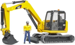 Μίνι εκσκαφέας Bruder CAT με φιγούρα εργάτη 1:16