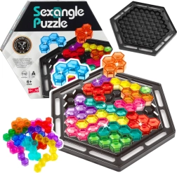 Λογικό παιχνίδι SEXANGLE PUZZLE – εξαγωνικό τάνγκραμ με 16 κομμάτια και 112 προκλήσεις