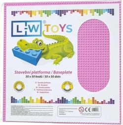 L-W Toys μεγάλη βάση κατασκευών 50 × 50 σημείων – Ροζ